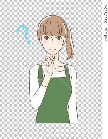 不安・疑問・悩みを感じる正面向きの女性 65378956
