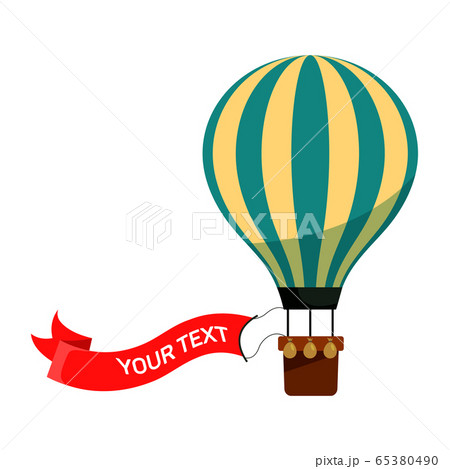 Hot air balloon with ribbon for advertisement 65380490