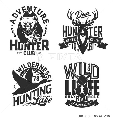 Hunting sport t-shirt prints, vector Hunting sport t-shirt prints, vector 65381240