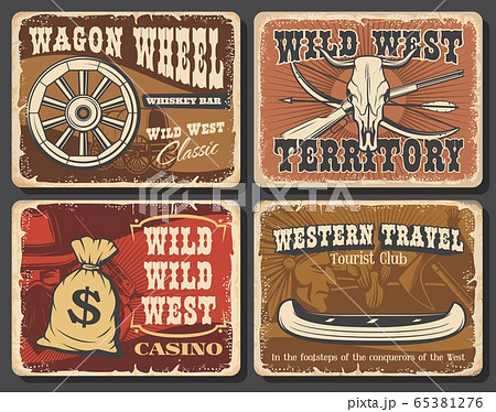 Wild West vector vintage posters and cards Wild West vector vintage posters and cards 65381276