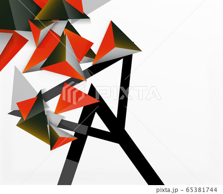 Abstract background, mosaic 3d triangles composition, low poly style design. Vector Illustration For Wallpaper, Banner, Background, Card, Book Illustration, landing page 65381744