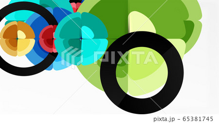 Abstract background, trendy color circles geometrical composition. Vector Illustration For Wallpaper, Banner, Background, Card, Book Illustration, landing page 65381745