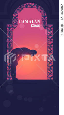 religious muslim man praying ramadan kareem holy month religion concept 65382802