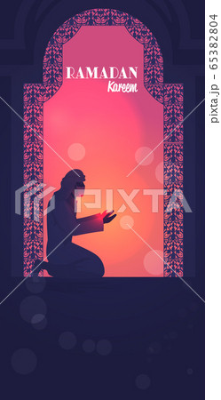religious muslim man praying ramadan kareem holy month religion concept religious muslim man praying ramadan kareem holy month religion concept 65382804