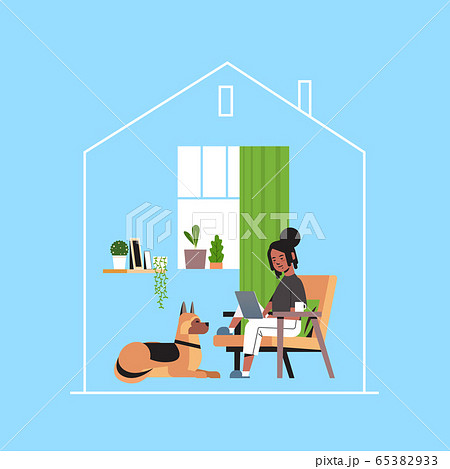 woman freelancer using laptop working at home during coronavirus quarantine self-isolation woman freelancer using laptop working at home during coronavirus quarantine self-isolation 65382933
