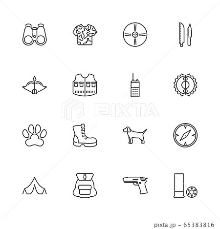 Hunting - Flat Vector Icons Hunting - Flat Vector Icons 65383816