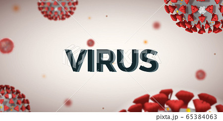 Vector virus outbreak for helthcare website. Microbiology cells banner on light blured background. 65384063