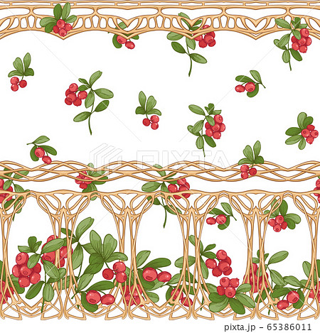 Cranberry. Seamless pattern Cranberry. Seamless pattern 65386011