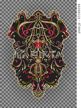 Decorative motif in retro, vintage, jacobean embroidery style Decorative motif in retro, vintage, jacobean embroidery style 65386098