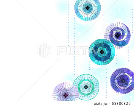 雨と和傘のイラスト背景のイラスト素材 雨と和傘のイラスト背景のイラスト素材