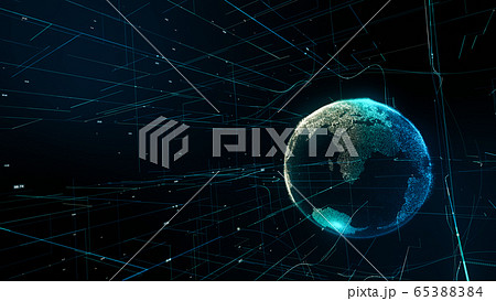 テクノロジー 近未来 デジタル 地球 のイラスト素材 6534