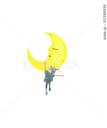 妖精 お月様のイラスト素材 6536