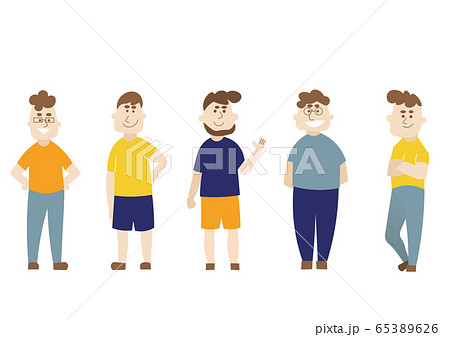 男性5人組 青オレンジ のイラスト素材 男性5人組 青オレンジ のイラスト素材