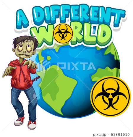 Font design for word a different world with zombie Font design for word a different world with zombie 65391610