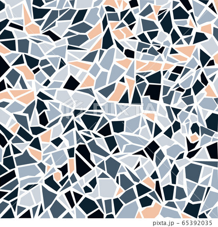 Seamless rock or stone shaped contour pattern print. High quality  illustration. Terrazzo like mosaic of natural rounded curve shapes.  Textured contemporary surface design for print. Stock Illustration