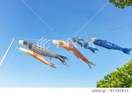 大空を泳ぐ鯉のぼり 65392613