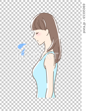 Side profile of a sad woman - Stock Illustration [65395069] - PIXTA