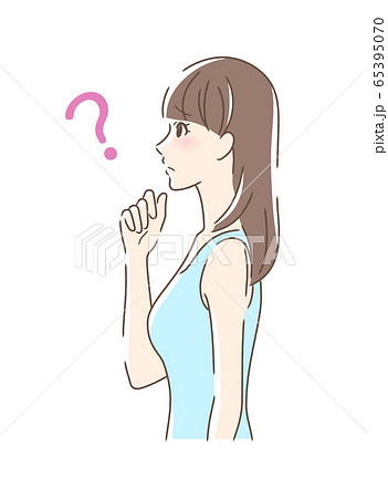 不安・疑問・悩みを感じる女性の横顔 65395070