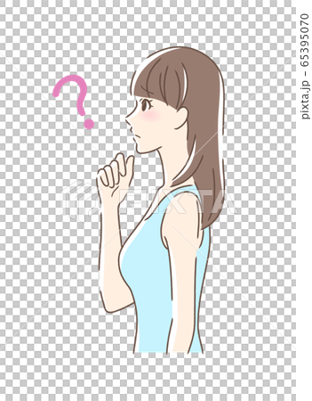 不安・疑問・悩みを感じる女性の横顔 65395070