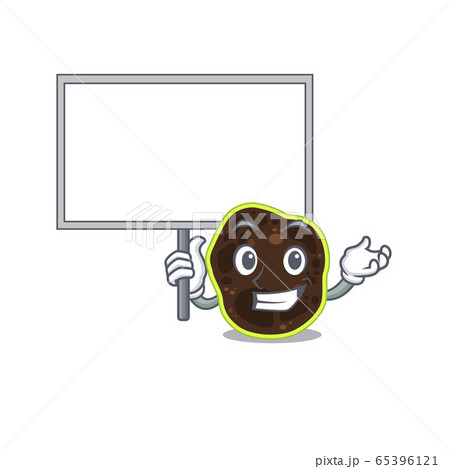 Cartoon picture of firmicutes mascot design style carries a board Cartoon picture of firmicutes mascot design style carries a board 65396121