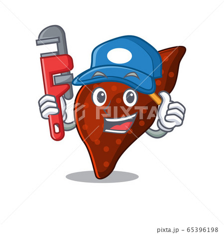 Human cirrhosis liver Smart Plumber cartoon character design with tool Human cirrhosis liver Smart Plumber cartoon character design with tool 65396198