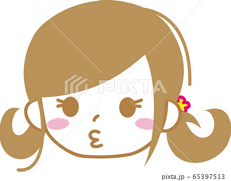 正面女の子ムスッとした表情のイラスト素材