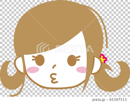 正面女の子ムスッとした表情 65397513