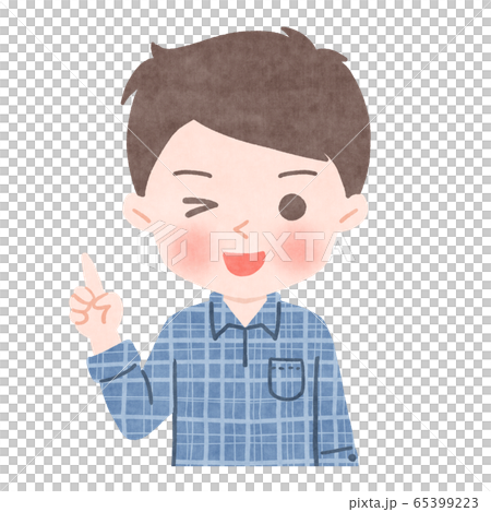 人人面部表情上半身指點姿勢男 65399223