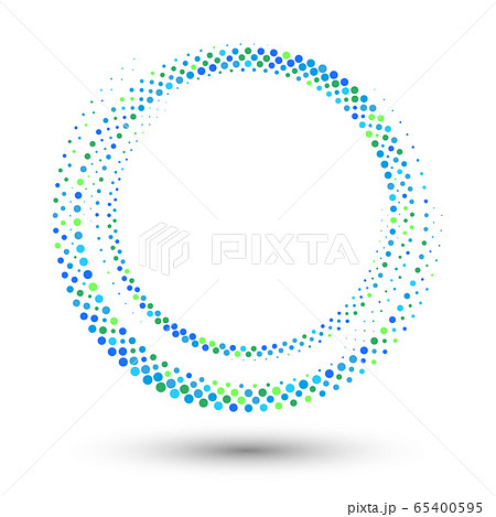 Halftone dots in circle form. Round logo or icon. 65400595