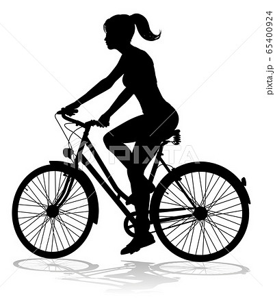 Woman Bike Cyclist Riding Bicycle Silhouetteのイラスト素材