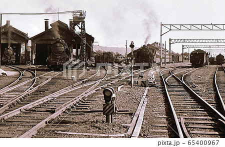 昭和44年　美唄鉄道機関区と国鉄D51　北海道 65400967