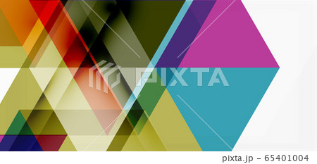 Geometric abstract background, mosaic triangle and hexagon shapes. Trendy abstract layout template for business or technology presentation, internet poster or web brochure cover, wallpaper 65401004