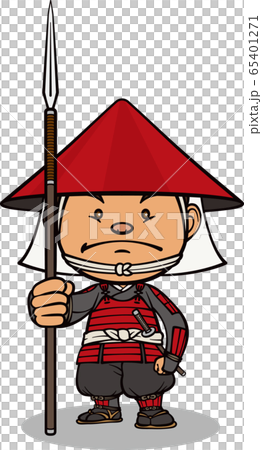 足軽　2頭身　赤色 65401271