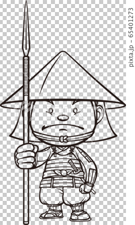 足軽 2頭身 白黒 足軽 2頭身 白黒 65401273