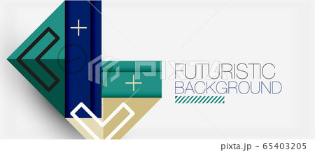 Abstract background, geometric business multicolored paper infographic - triangle frames for text, icons or graphics on light background with copyspace. Vector Illustration For Wallpaper, Banner 65403205