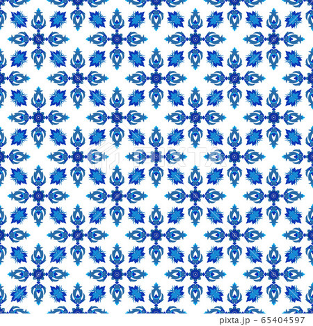 Azulejos portuguese traditional ornamental tile, blue and white seamless pattern 65404597