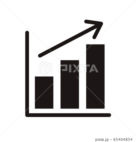 上昇グラフのビジネスアイコンのイラスト素材