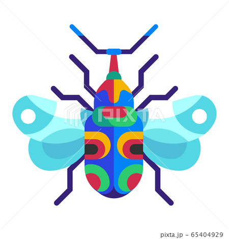 Exotic Bugs and Beetles Flat Design Icons 65404929