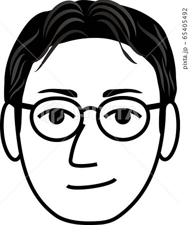 眼鏡の男性 微笑みのイラスト素材