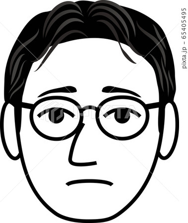 眼鏡の男性 困るのイラスト素材