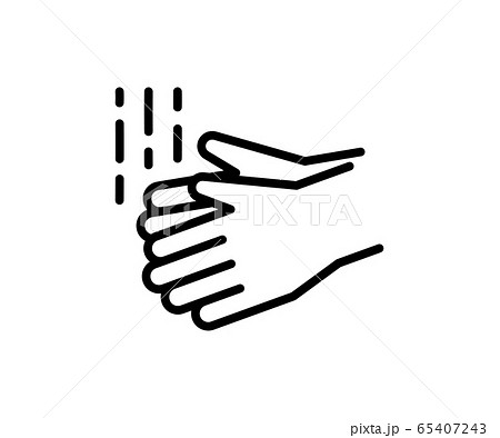 手洗いのアイコンのセット/イラスト/衛生 手洗いのアイコンのセット/イラスト/衛生 65407243