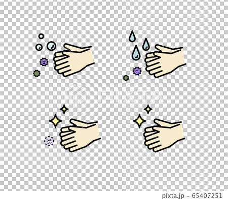 Hand wash icon set / illustration / hygiene Hand wash icon set / illustration / hygiene 65407251