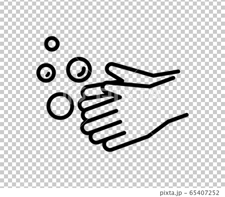 手洗いのアイコンのセット/イラスト/衛生 手洗いのアイコンのセット/イラスト/衛生 65407252