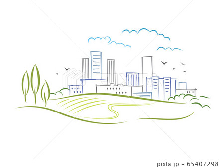 Abstract schematic urbanistic landscape 65407298