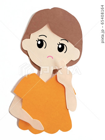 女性 考える 女性 考える 65408164