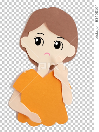 女性 考える 女性 考える 65408164