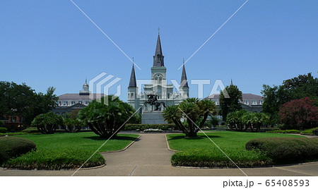 写真素材:ジャクソン・スクウェアの乗馬像 写真素材:ジャクソン・スクウェアの乗馬像 65408593