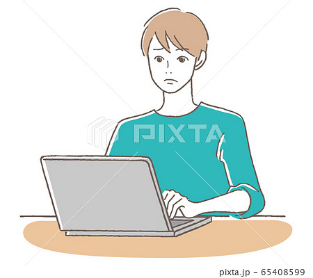 パソコン　困る男性 65408599