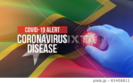 COVID-19 alert, coronavirus disease - letter typography text. Medical virus molecular concept with flag of Saint Kitts and Nevis. 3D illustration. COVID-19 alert, coronavirus disease - letter typography text. Medical virus molecular concept with flag of Saint Kitts and Nevis. 3D illustration. 65408811