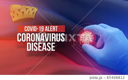 COVID-19 alert, coronavirus disease - letter typography text. Medical virus molecular concept with flag of Liechtenstein. 3D illustration. COVID-19 alert, coronavirus disease - letter typography text. Medical virus molecular concept with flag of Liechtenstein. 3D illustration. 65408812